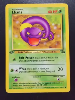 Ekans 46/62 Fossil Regular 1st edition pokemon - Image 1