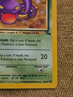 Pokemon Fossil Ekans 46/62 1st Edition - Image 3