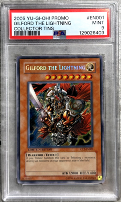 Yugioh Card Gilford the Lightning SCR PSA 9 Mint, Promo Tin CT2-EN001 2005 (1) - Image 1