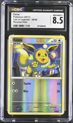 CGC 8.5 Eevee 2011 Call of Legends 56/95 Reverse Holo Pokemon Card - Image 1
