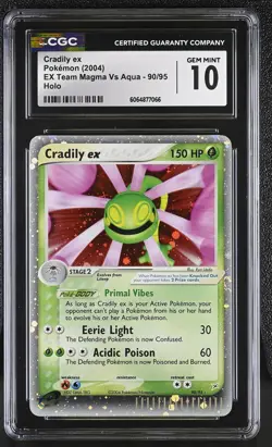 CGC 10 GEM MINT Cradily ex 2004 EX Team Magma Vs Aqua 90/95 Holo Pokemon Card - Image 1