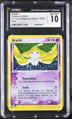CGC 10 GEM MINT Jirachi 2004 EX Team Magma Vs Aqua 97/95 Holo Pokemon Card - Image 1