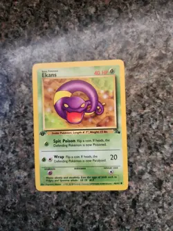 Ekans 1st Edition Pokemon Card 46/62 Fossil Set Near Mint NM Ships Fast p13 - Image 1