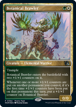 Magic the Gathering MARCH OF THE MACHINE BOTANICAL BRAWLER FNM PROMO PACK CARD - Image 1