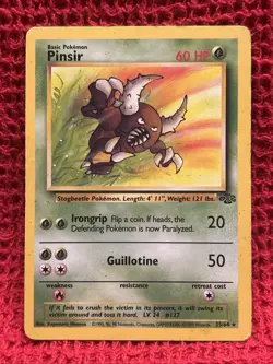 Pinsir - 25/64 - Pokemon Jungle Unlimited Rare Card WOTC MP/HP - Image 1