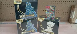 Mega Evolution Lot 3 ETBs and 1 booster bundle Lucario Gardevoir Pokemon sealed - Image 1