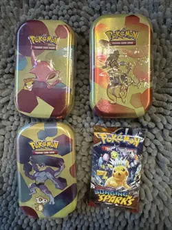 3 Pokemon TCG Scarlet & Violet 151 Sam’s Club Mini Tins+ Bonus Booster Pack! 🎄 - Image 1