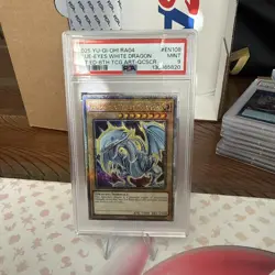 YUGIOH PSA 9 2025 Blue-Eyes White Dragon RA04-EN108 QCR "8th ART" 1st Edition - Image 1