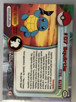 Squirtle - Topps Chrome #07 TV Animation Edition Pokemon Card NM - Image 2