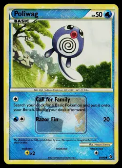 Pokemon Card - Poliwag Crosshatch Unleashed League Promo 58/95 Reverse Holo - Image 1