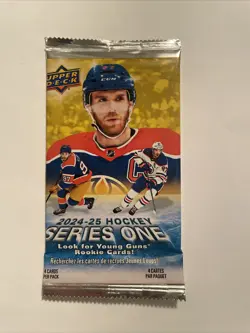1 X 2024-25 Upper Deck Series 1 Hockey Gravity Feed Pack, 4 Cards Total - Image 1