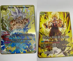 2PCS Son Goku SS Son Metal Dragon Ball Card-Collectible Gift Display Toys - Image 1