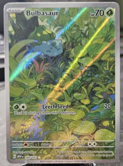 Bulbasaur Full Art Holo IR Scarlet & Violet Illustration Card 166/165 Rare 151 M - Image 1
