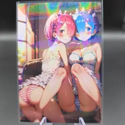 Rem/Ram Re Zero Anime Waifu Card Doujin ACG Goddess Holo - Image 1