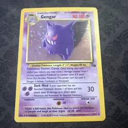 Pokemon TCG Gengar Fossil Holo Card 5/62 Unlimited Rare Vintage WOTC 1999 - Image 1