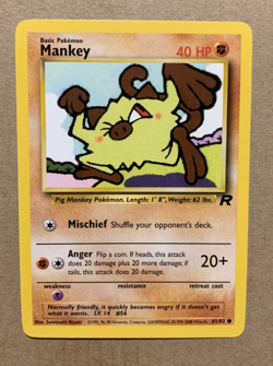 Mankey 61/82 Team Rocket - Common Pokemon Card - NM/Mint - Image 1