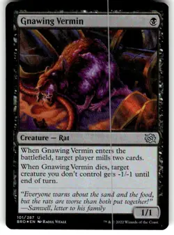 FOIL MTG NM Gnawing Vermin The Brothers' War Regular - Image 1