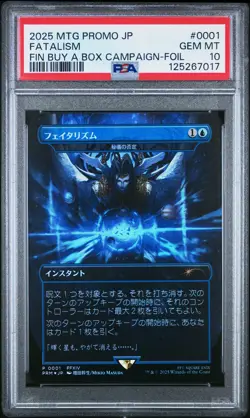 2025 MTG JPN PROMOS FINAL FANTASY BUY-A-BOX PLAY-FOIL #0001 FATALISM PSA 10 - Image 1