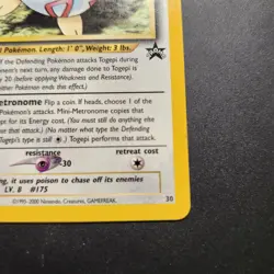 2000 Togepi #30 - Black Star Promo Non-Holo Rare - Pokemon TCG - NM - Image 3