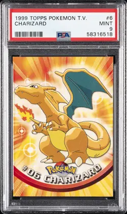 1999 TOPPS POKEMON TV #6 CHARIZARD PSA 9 - Image 1