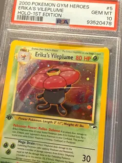 2000 Pokemon Gym Heros #5 Erikas Vileplume 1st Edition First 5/132 GEM MT PSA 10 - Image 2