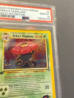 2000 Pokemon Gym Heros #5 Erikas Vileplume 1st Edition First 5/132 GEM MT PSA 10 - Image 3
