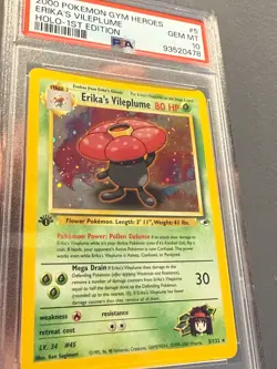 2000 Pokemon Gym Heros #5 Erikas Vileplume 1st Edition First 5/132 GEM MT PSA 10 - Image 4