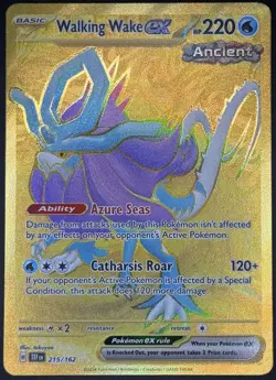 Pokemon TCG Walking Wake ex Gold Full Art Holo Temporal Forces 215/162 NM - Image 1