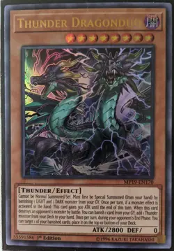 YuGiOh Thunder Dragonduo Ultra Rare 1st Edition MP19-EN170 - Image 1
