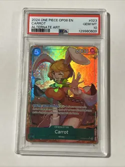 OP08-023 Carrot Two Legends One Piece Super Rare Foil Card PSA 10 Gem Mint - Image 1
