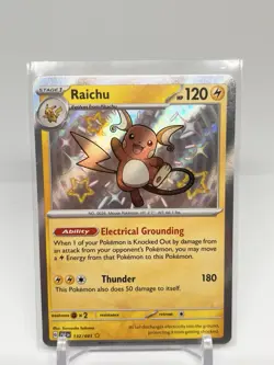 Pokemon Paldean Fates Raichu Holo Card #132/91 Shiny Baby - Image 2