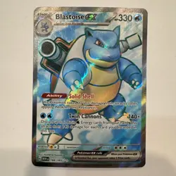 Blastoise ex 184/165 Sv: Scarlet & Violet 151 Holo Pokemon Card Full Art Water - Image 1