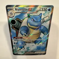 Blastoise ex 184/165 Sv: Scarlet & Violet 151 Holo Pokemon Card Full Art Water - Image 3