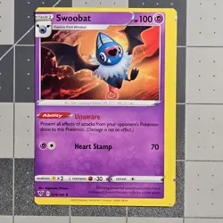 Swoobat Miscut Error Misalignment Pokemon Card Vivid Voltage Non Holo 074/185 - Image 2
