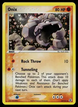 Pokemon Card - Onix FireRed & LeafGreen 42/112 Uncommon Reverse Holo - Image 1