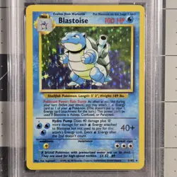 Blastoise Red Dot Error Misprint PSA 5 EX Base Set Pokemon Card - Image 3