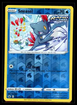 2021 Sword & Shield - Chilling Reign Sneasel Reverse Holo Pokemon Card #30 - Image 1