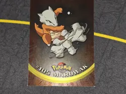 Marowak #105 Holo Pokemon Topps Series 2 Card LP front/VLP back - Image 4