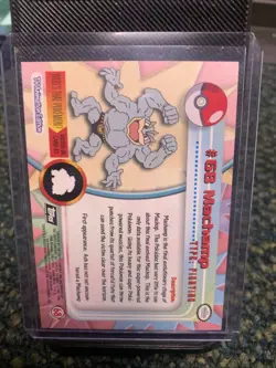Machamp #68 - BLACK Logo - TEXTURED HOLO - SERIES 1 - TOPPS Pokemon Card - Image 2