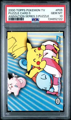 2000 TOPPS POKEMON TV ANIMATION SERIES 3 PUZZLE #P05 PUZZLE CARD 5 PSA 10 - Image 1