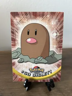 1999 Pokemon Topps TV Animation #50 Diglett Card MODERATELY PLAYED - Image 1