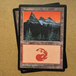 MTG ~ 2x ~ Mountain (Middle Chasm) ~ POR Magic Portal ~ 1997 English ~ MP - Image 1