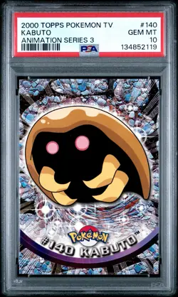 2000 TOPPS POKEMON TV ANIMATION SERIES 3 #140 KABUTO PSA 10 - Image 1