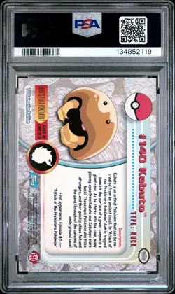 2000 TOPPS POKEMON TV ANIMATION SERIES 3 #140 KABUTO PSA 10 - Image 2