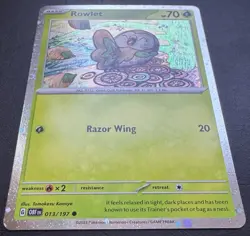 Rowlet 013/197 Obsidian Flames Cosmo Holo Pokemon TCG NM - Image 2