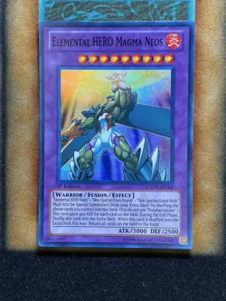 Yugioh Elemental HERO Magma Neos LCGX-EN064 Super Rare 1st Ed NM - Image 1