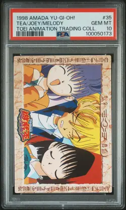 1998 AMADA YU-GI-OH! TOEI ANIMATION #35 JOEY WHEELER/MELODY/TEA GARDNER PSA 10 - Image 1