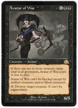 Avatar of Woe 2000 Prophecy Black Rare Creature MTG MP AZ1 - Image 1