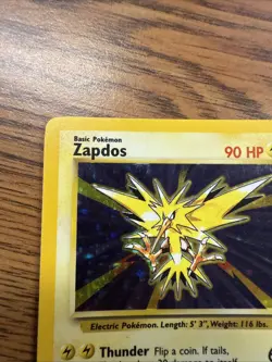 NM LP Zapdos 16/102 Holo Rare - Base Set Pokemon Card - Image 3