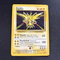 1999 Zapdos Pokemon TCG Base Set Holo 16/102 LP - Image 1